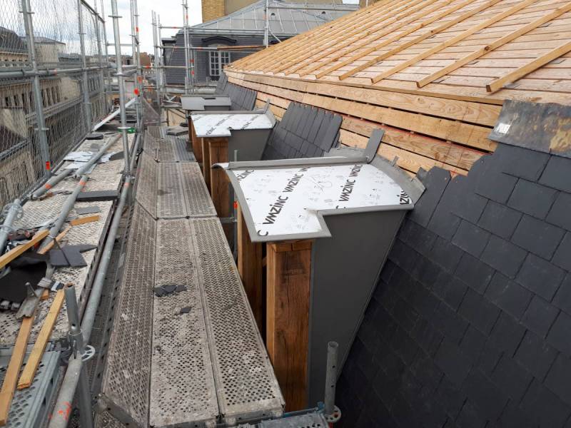 RESTAURATION DES COUVERTURES ZINC ET ARDOISE DE L'HOTEL DU GÉNIE A PARIS (75)