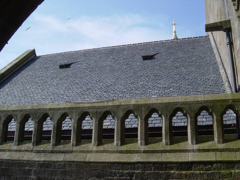 Gallis - Mise en oeuvre d'une couverture ardoise aux clous TRANSEPT SUD.
